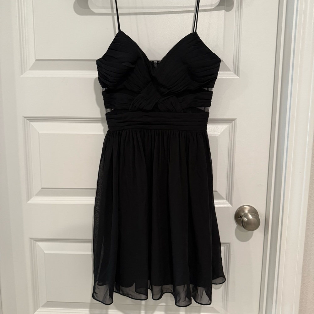 Hailey Logan by Adrianna Papell Black Mini Dress with Sheer Waist